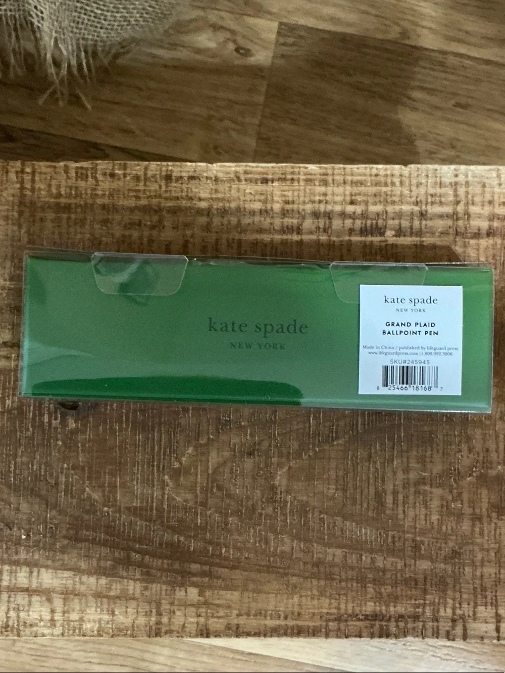 kate spade multicolor striped ballpoint pen with gold trim